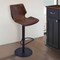 Armen Living Zuma Adjustable Swivel Metal Barstool in Vintage Coffee Faux Leather and Black Metal Finish LCZUBAVCBL - alternate 3